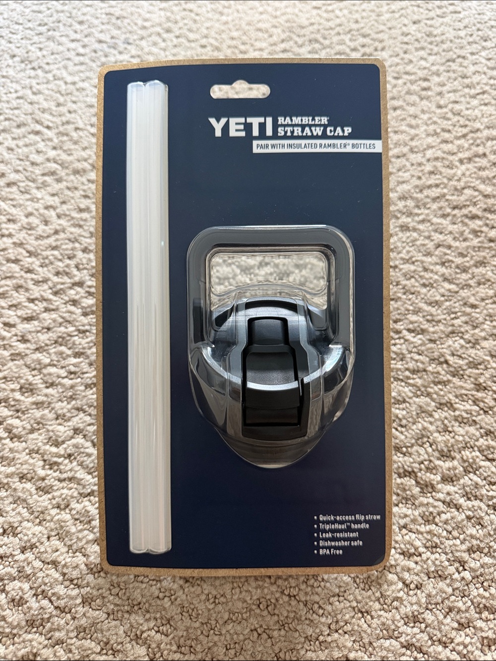 Yeti Rambler Straw Cap Replacement - Gray & Black